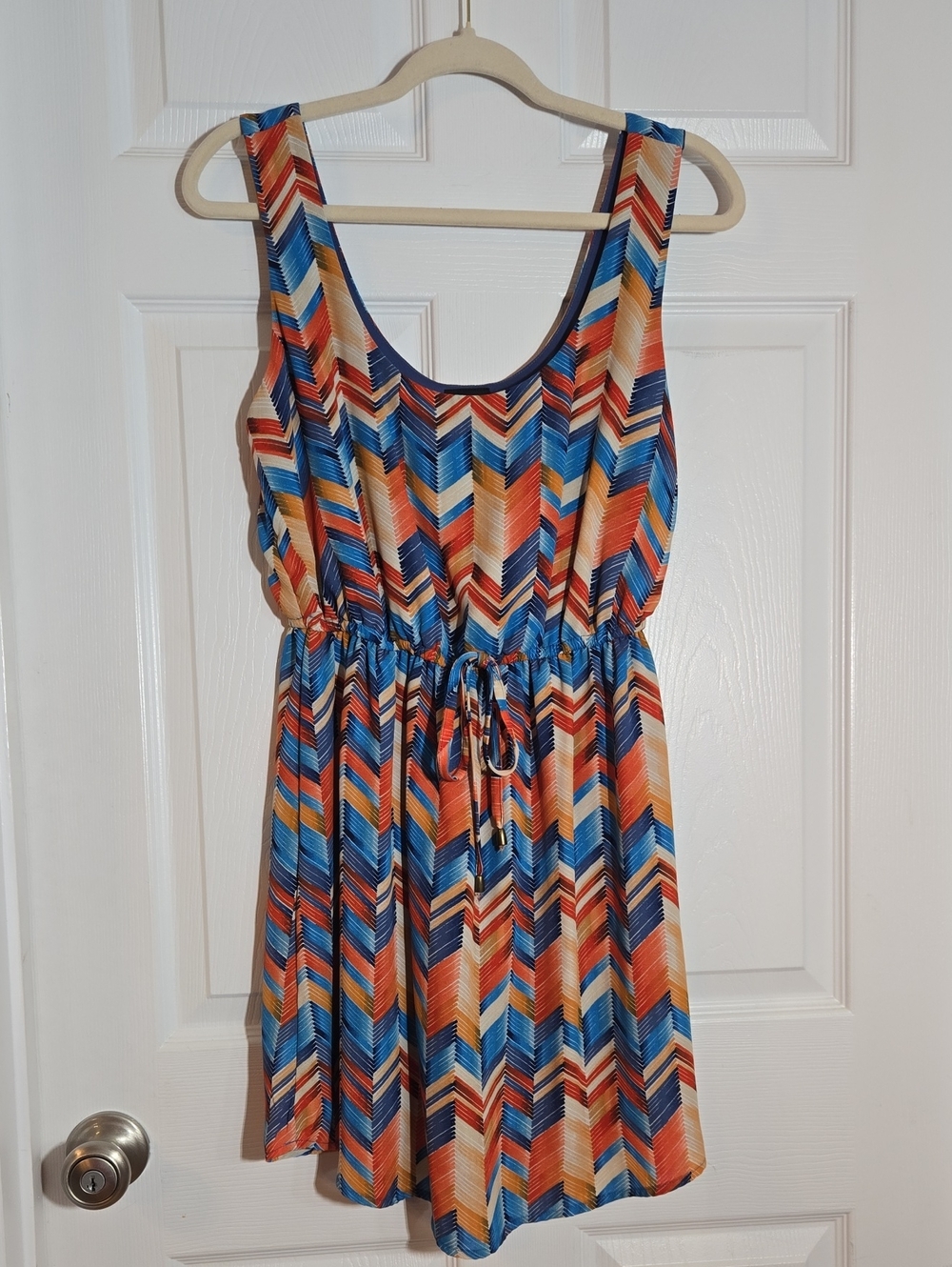 Rue21 Blue Orange Chevron Print Mini Dress Size Medium